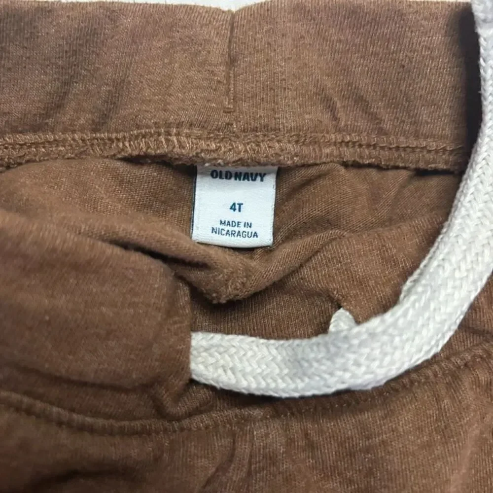 Old Navy Kids Brown Jogger Sweatpants Size 4T | Drawstring Cuffed Pants